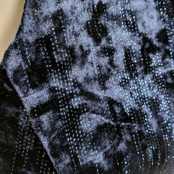 Emerald Sundae Sparkly Blue Velvet Skort Romper - Picture 4 of 14